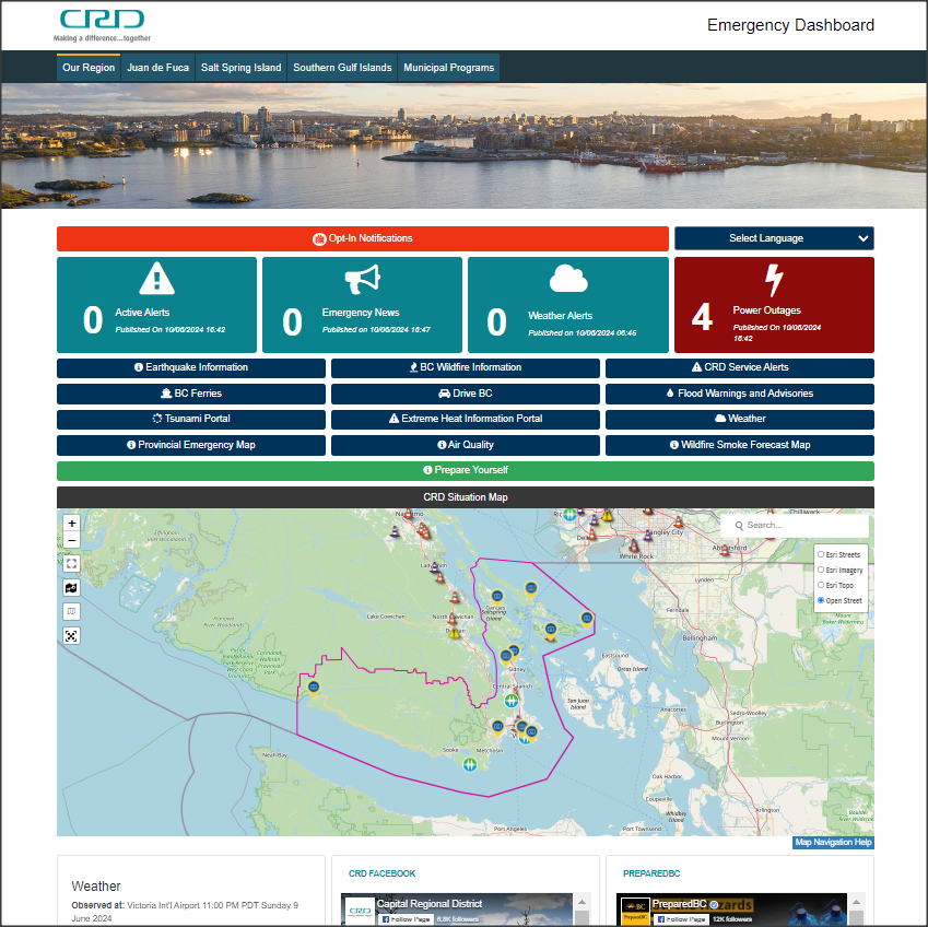 Disaster Dashboard Screenshot